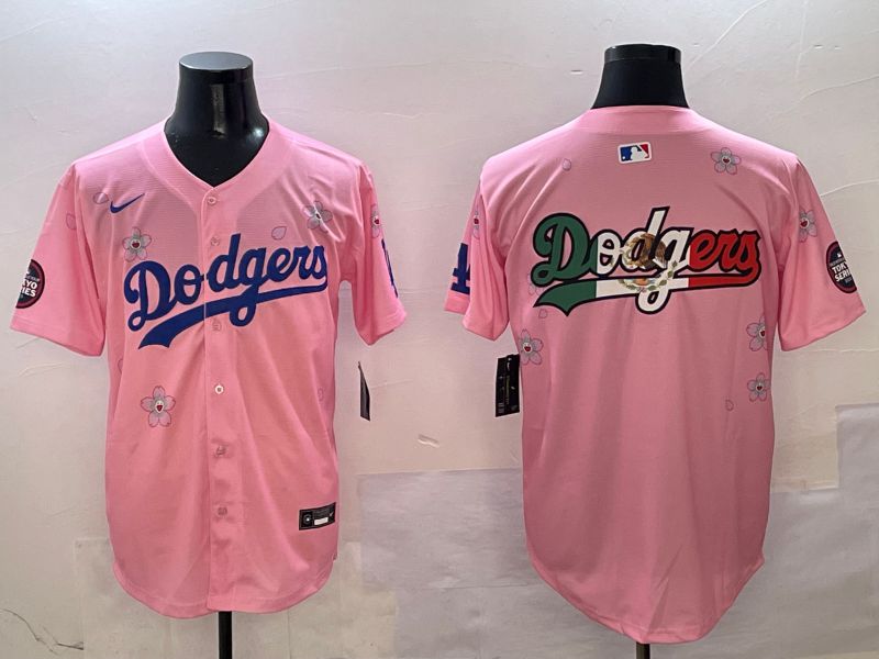 Men Los Angeles Dodgers Blank Pink Sakura Edition 2025 Nike MLB Jersey style 7